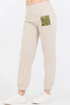 New Neutral Taupe/ Olive/ Tan Bandana Patch Jogger Joggers