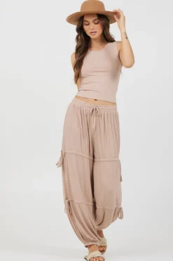Store Nude Wide Rib Loose Fit Tie Pants All Bottoms