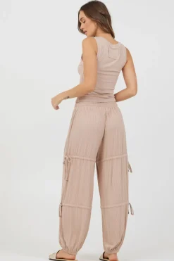 Store Nude Wide Rib Loose Fit Tie Pants All Bottoms