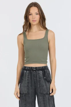 Shop Olive Seamless Tank Top All Tops|Tanks