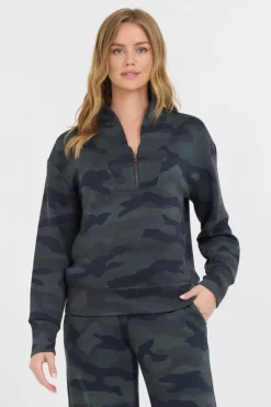 Hot Onyx Camo Printed Cloud Fleece Quarter Zip All Tops|Sweatshirts