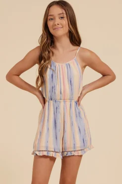 Online Pastel Stripe Cut Out Romper Kids Kids Romper/ Jumpsuits