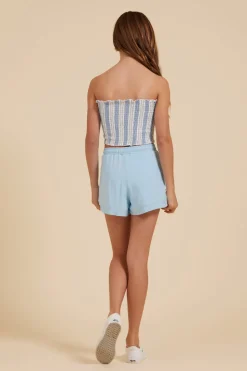 Cheap Peach Pop Stripe Reversible Smocked Tube Top Kids Kids Tops