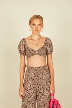 Store Pink Mini Leopard Crop Top All Tops