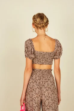 Store Pink Mini Leopard Crop Top All Tops