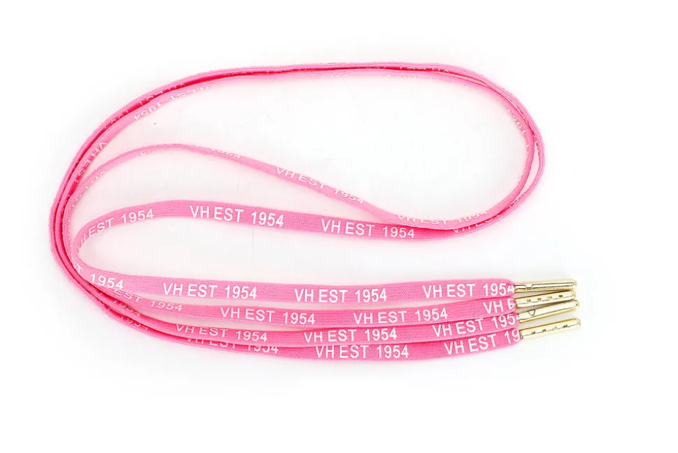 Hot PINK WHITE GOLD TIP LACES Shoe Laces