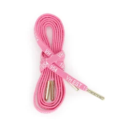 Hot PINK WHITE GOLD TIP LACES Shoe Laces