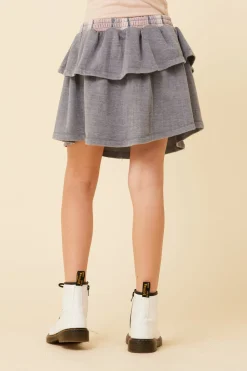 Sale Plaid Waistband Layered Skirt Kids Kids Bottoms