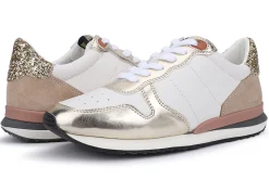 Online Regina - White Washed Gold Low Tops
