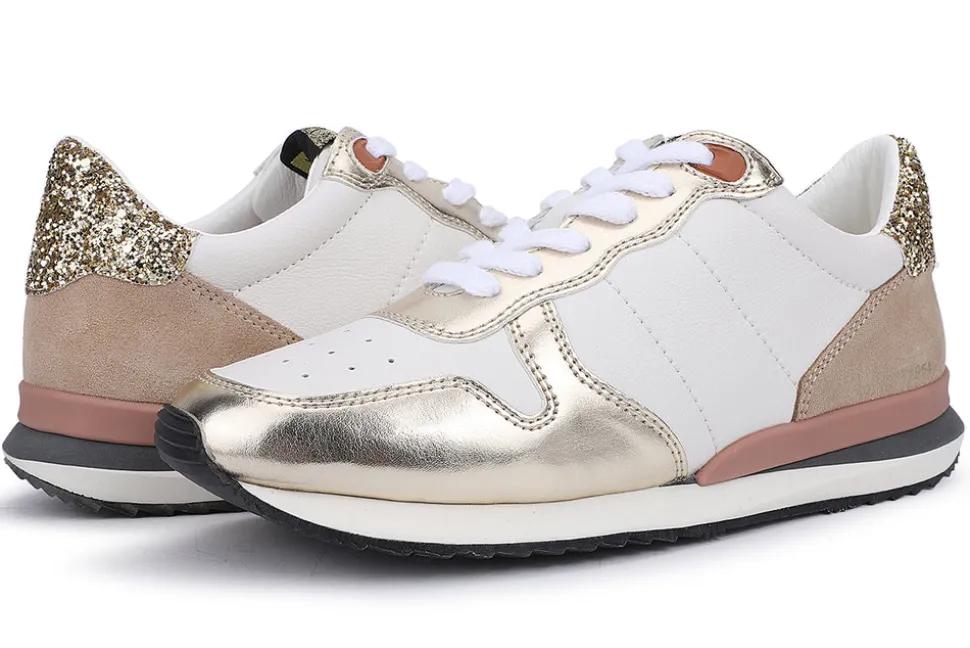 Online Regina - White Washed Gold Low Tops
