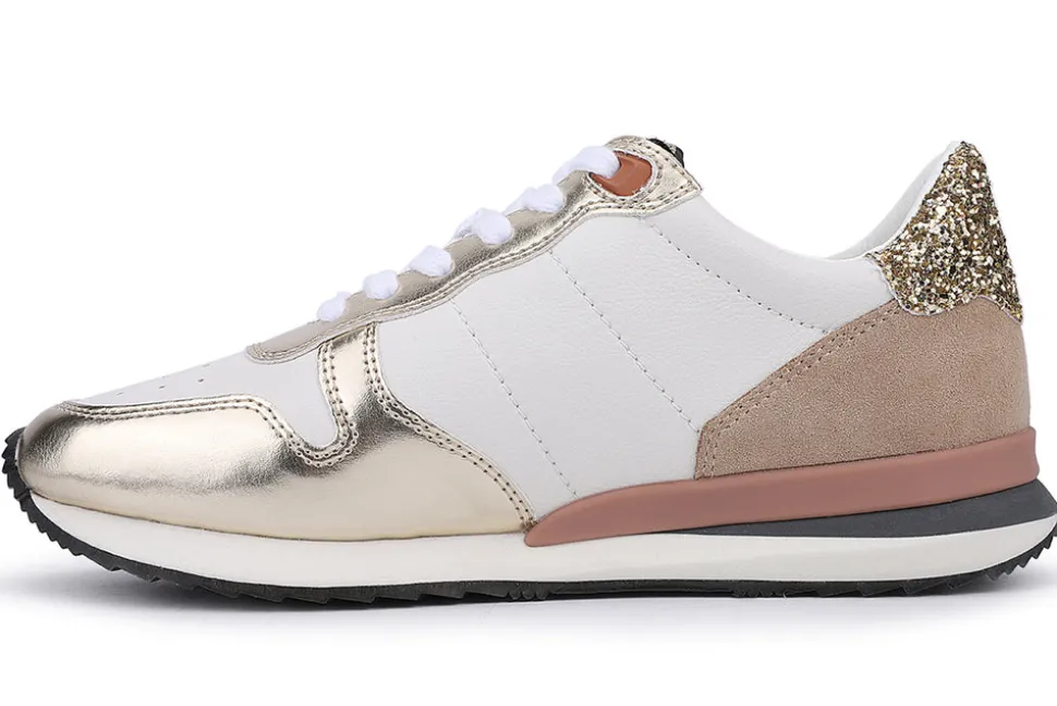 Online Regina - White Washed Gold Low Tops