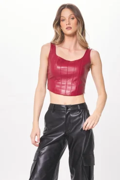 Shop Ruby Faux Leather Corset All Tops