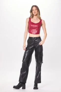 Shop Ruby Faux Leather Corset All Tops