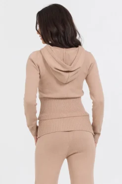 Shop Salted Caramel Slim Fit Knit Zip Up All Tops|Sweaters