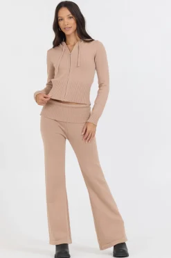 Shop Salted Caramel Slim Fit Knit Zip Up All Tops|Sweaters