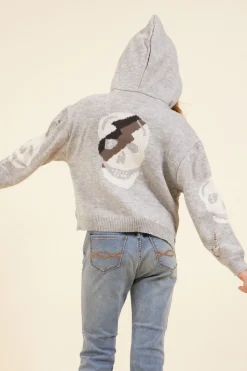 Cheap Skull Distressed Sweater Hoodie Hoodies