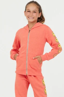 Discount Smiley Sleeve Zip Hoodie Hoodies