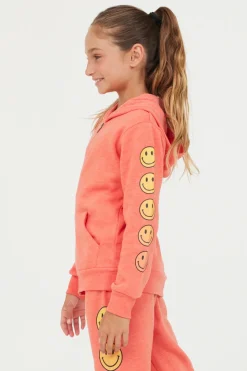 Discount Smiley Sleeve Zip Hoodie Hoodies