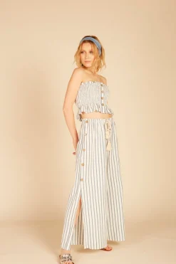 Fashion Smocked Button Tube Top All Tops