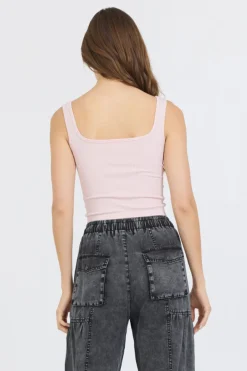 Cheap Soft Pink Seamless Tank Top All Tops|Tanks