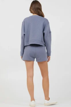 Store Storm Blue Essential Fleece Crewneck All Tops|Hoodies