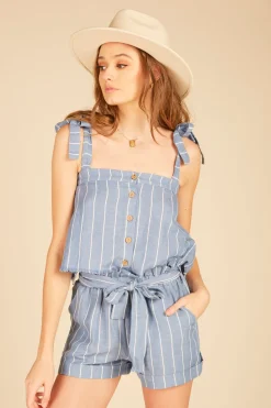Discount Striped Linen Tank All Tops|Tanks