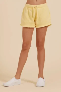 Sale Sunny Yellow New Burnout Shorts Kids Kids Bottoms