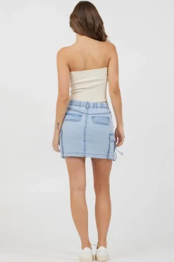 Clearance Sunrise Sand Rib Knit Twist Front Tube Top All Tops
