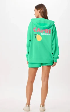 Hot Surf Green Capri Jet Setter Surf Wash Zip Up All Tops|Sweatshirts