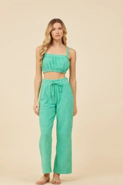 Best Surf Green Corded Terry Cropped Tank All Tops