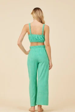 Best Surf Green Corded Terry Cropped Tank All Tops