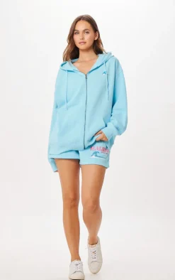Best Sale Tropical Blue Malibu Jet Setter Surf Wash Zip Up All Tops|Sweatshirts
