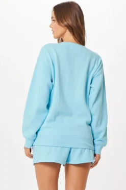 Discount Tropical Blue Malibu Jet Setter Surf Wash Crewneck All Tops|Sweatshirts