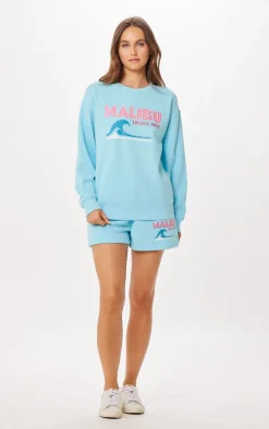 Discount Tropical Blue Malibu Jet Setter Surf Wash Crewneck All Tops|Sweatshirts