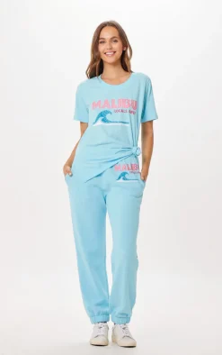 Hot Tropical Blue Malibu Jet Setter Surf Wash Jogger All Bottoms|Joggers