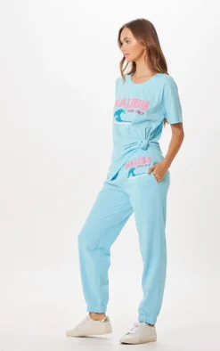 Hot Tropical Blue Malibu Jet Setter Surf Wash Jogger All Bottoms|Joggers