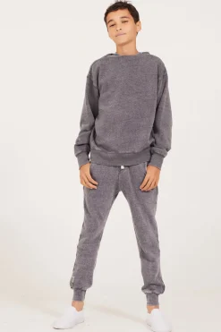 Best Sale Unisex Burnout Fleece Long Sleeve Crewneck Kids Kids Tops