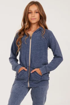 New Unisex Burnout Full Zip Hoodie Kids Hoodies|Kids Tops