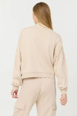 Store Vanilla Cream Cashmere Fleece Quarter Zip All Tops|Hoodies