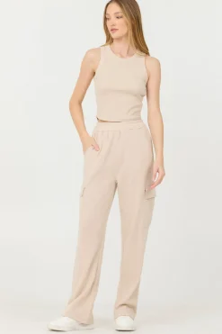Sale Vanilla Cream Cashmere Fleece Rib Tank All Tops|Tanks