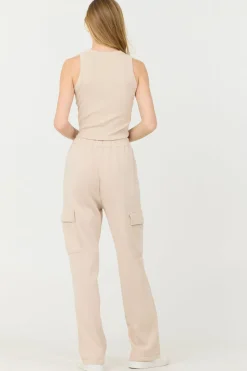Sale Vanilla Cream Cashmere Fleece Rib Tank All Tops|Tanks