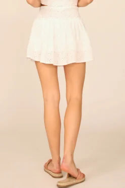 Cheap VH X OD - White Eyelet Smocked Ruffle Skirt All Bottoms|Shorts