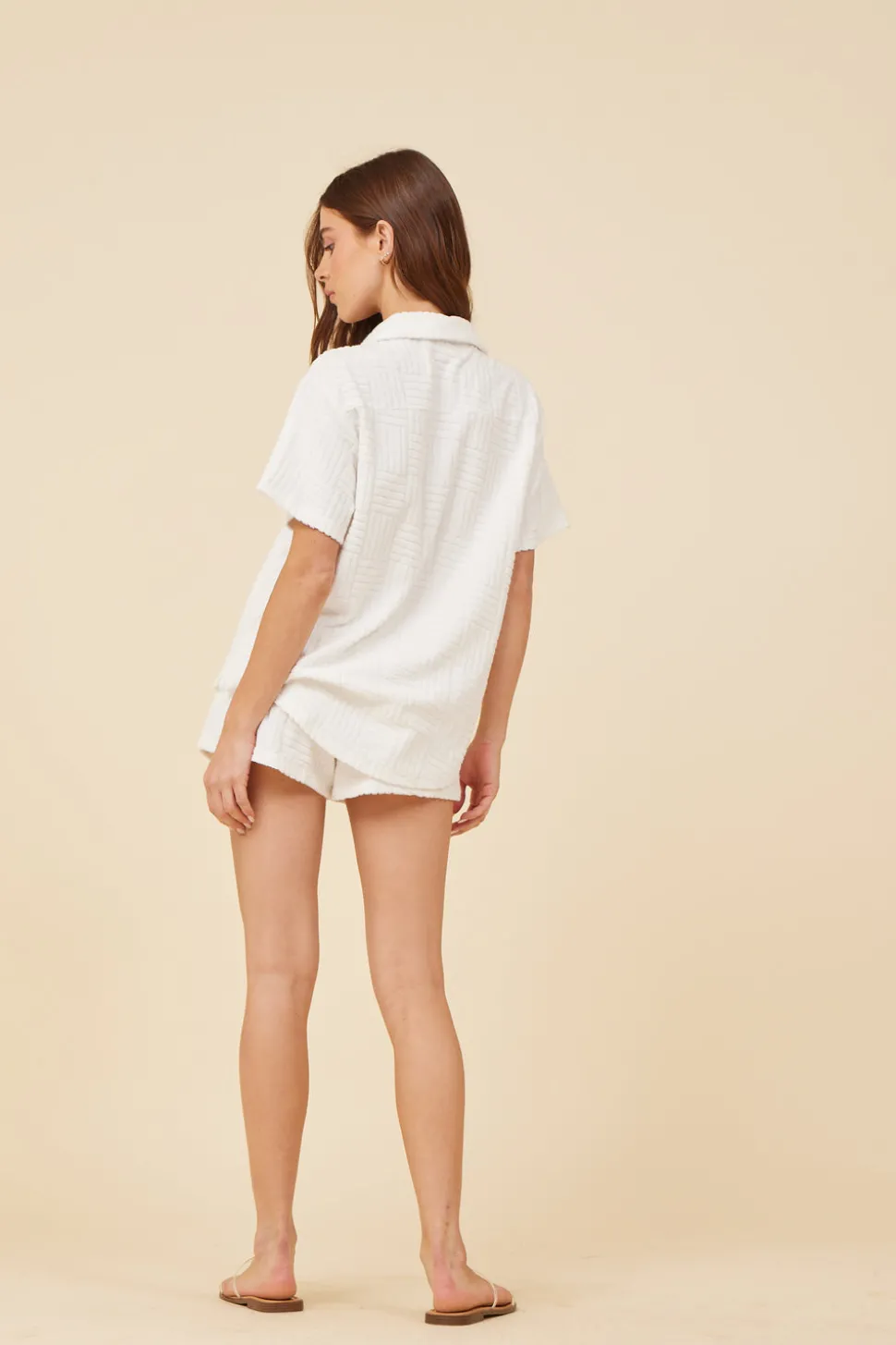 New Warm White Corded Terry Shorts All Bottoms|Shorts