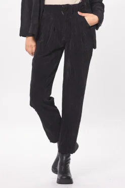Hot Washed Black Crinkle Cord Trouser Pant All Bottoms