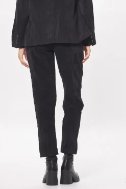 Hot Washed Black Crinkle Cord Trouser Pant All Bottoms