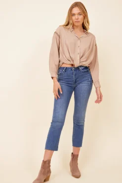 Flash Sale Washed Caramel W/ Tonal Darker Whip Stitching All Tops