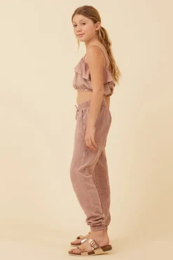 Clearance Washed Mauve Texture Ruffle Tube Top Kids Kids Tops
