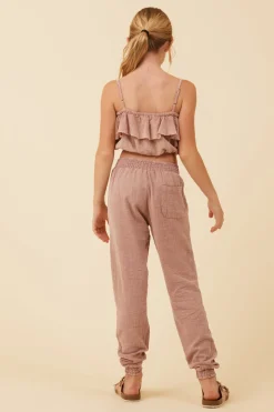 Clearance Washed Mauve Texture Ruffle Tube Top Kids Kids Tops