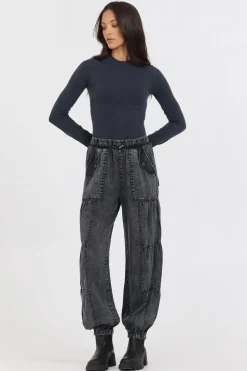 Cheap Washed Mountain Seamless Mock Neck Top All Tops
