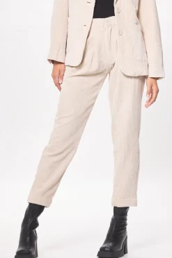 Outlet Washed Taupe Crinkle Cord Trouser Pant All Bottoms